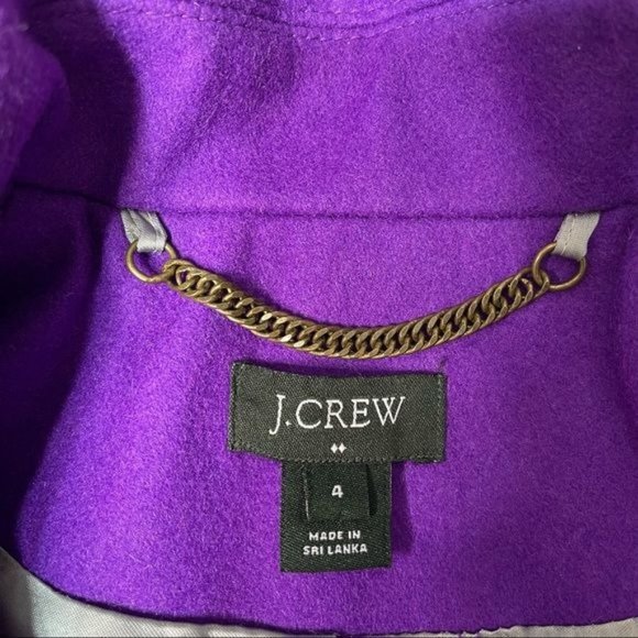 J. Crew Purple Wool Peacoat Classic Dress Coat 4 Small - Picture 9 of 10